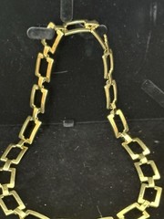 Vintage Unbranded Necklace Distinctive Square Gold Tone Link Design 18 Inches