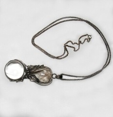 Large Rutilated Quartz Sterling Silver Pendant Necklace