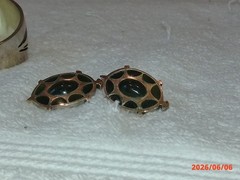 Vintage Taxco Black Onyx, Sterling Silver and 14K Gold Earrings