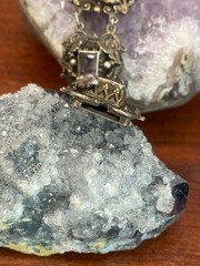 Antique Austro-Hungarian 800 Silver Filigree Amethyst Panel Bracelet – 38.56g 8”