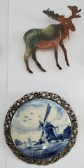 Vintage Brooch Lot Of 10 Varied Styles, Composition, Character & Age