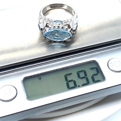 Marquise Sky Blue Topaz, London Blue and White Topaz Sterling Silver Ring-Size 8