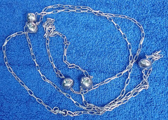 MCM Silver Tone Necklace 52″ Long Mid Century Modern