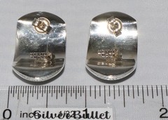 Vintage Sterling Silver Chunky Curved Concave Mexico TR-57 Post Earrings 14 grm