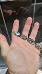VINTAGE ABALONE 925 STERLING SILVER BRACELET 7+8 Inch Adjustable GORGEOUS…