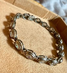 12.56g Vintage Sterling Silver 925 Tennis Link Bracelet, 7.5”