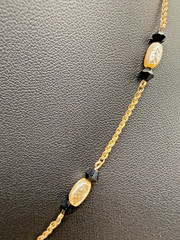 Vintage Krementz Faux Baroque Pearl & Black Bead Lariat Necklace with earrings