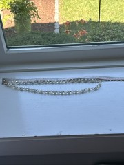 Vintage Lisner 2-strand White Lucite Crystal Aurora Borealis Necklace Beaded $18