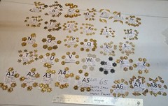HUGE Lot #65 Vtg Miriam Haskell Tiny Smal Flower Brass silver Gold Gilt Findings