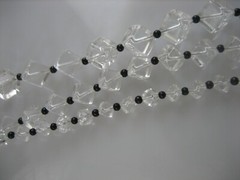 ART DECO VINTAGE ROCK CRYSTAL BEADS SQUARE CUT HOOK CLASP NECKLACE