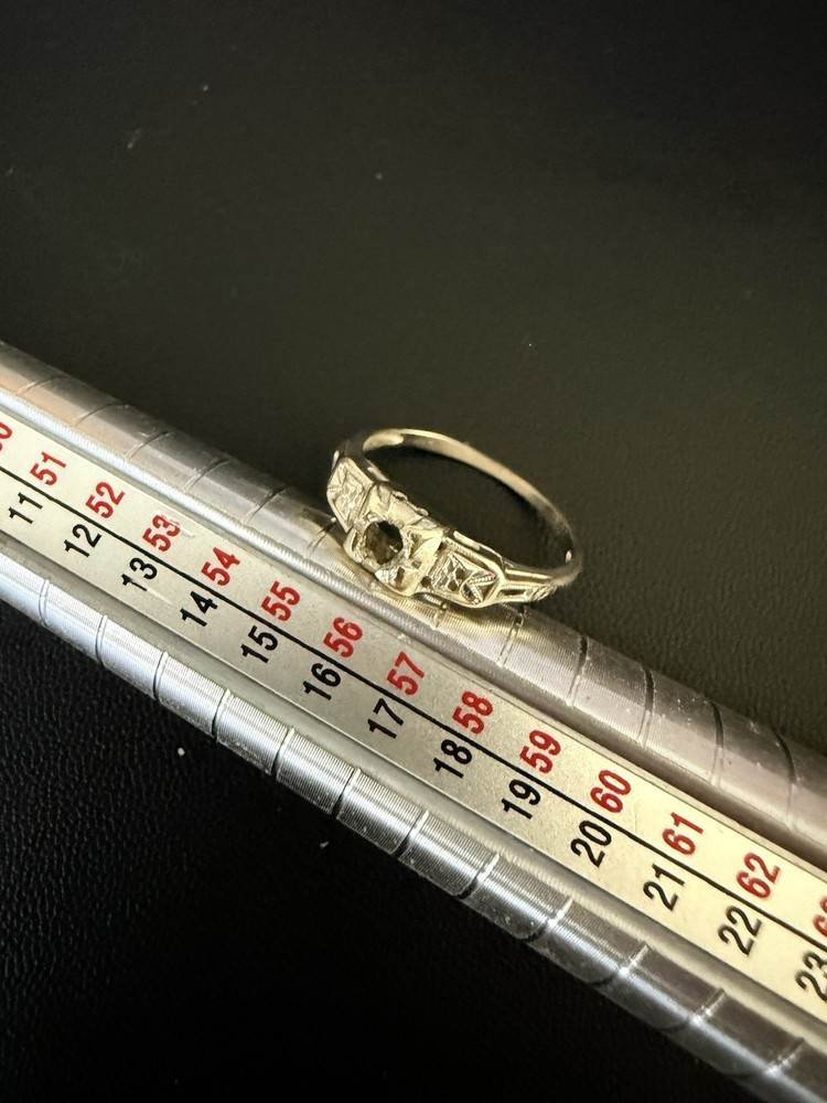 Antique Art Deco Victorian Filigree 18k Gold Ring Band No Stones Included