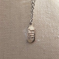 Necklace Crystal Pendant Square Shaped Signed JLO Silver Tone 18″ L SKU 2239