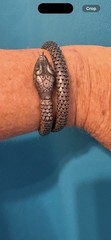 whiting & davis bracelet snake serpent sterling wrap mesh adjusts nice patina
