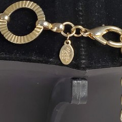 Vintage Korea G&S Gold Tone Statement Necklace Adjustable 27 To 42 inch Length