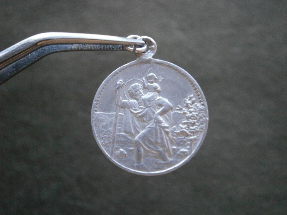 St Christopher Lightweight Aluminum Vintage Bracelet Charm Pendant