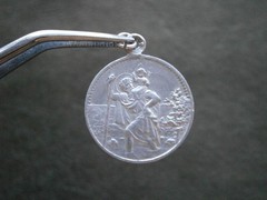 St Christopher Lightweight Aluminum Vintage Bracelet Charm Pendant