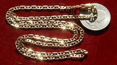 14k yellow gold necklace 19.5″ anchor / mariner link chain vintage 7.67gr N3502