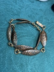 Vintage Maya Mexico Men Or Women’s Hammered Copper Bracelet 8.5”large Wrist 30 g