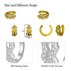 Hoop Earirngs 925 Sterling Silver Cartilage Earring Ear Cuff Earrings for…