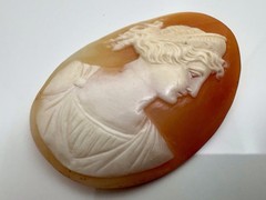 Antique Vintage Unmounted Hand Carved Shell Cameo 45mm X 30mm- 7 grams