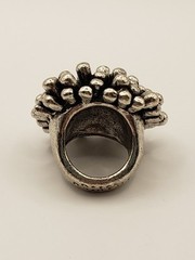 Vintage Nepal Perruque Modernist Pewter Ring Size 9 Large 4cm Statement Sputnik