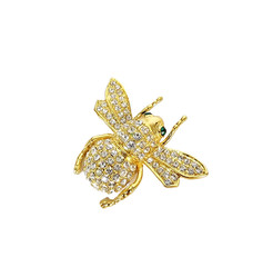 Rhinestone Bug Brooch, Green Eyed Bug, Costume Fashion Jewelry