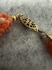 VTG Twist Multi Strand 2.5mm&3.5mm Small Pink Salmon Coral Beaded Necklace *Read