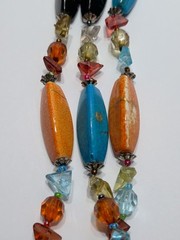 ✨VINTAGE✨ EsMor Bohemian Painted Bead Necklace 3 Strands Hand Strung Fabulous