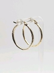 Dyadema Sterling Silver Vermeil Knotched 24mm Hoops Earrings