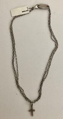 NWT Robert Lee Morris Elizabeth & James Sterling Cross Necklace W/Pouch $195