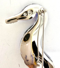 Vintage Retired Swarovski Crystal SEAHORSE Brooch Pin 3 1/8″ Excellent