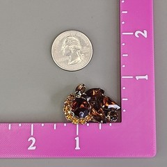 Vintage Rhinestone Clip On Earrings Climber Brown Glass Autumn Fall 1.25″