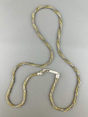 Napier Necklace Twisted Two Tone Multi Strand Silver Gold Tone Signed 24” READ