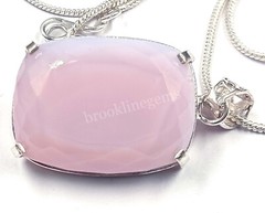 110.5 Ct Cushion Cut Natural Pink Opal EGL 925 Solid Silver Pendant Gems 5FRS