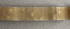 ☘☘☘Mesh Gold Tone Bracelet with Faux Amethyst Prong Set Stones Foldover Clasp☘☘☘