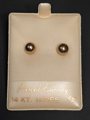 Vintage Gold Filled Ball Stud Earrings 14k Gold Ear Wires