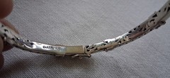 Vintage Sarda 925 silver Dragon Bone bangle bracelet and matching earrings.