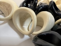Vintage Anna Sui Ring Lot Of 21 Art deco Style Black & White All Marked Rare!