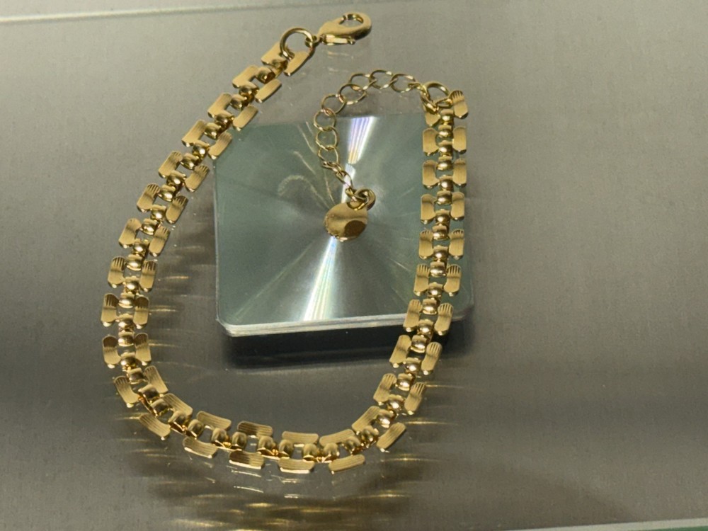 Mayamar Vintage Box Link Bracelet 7″ +1.5″ Extender Yellow Gold Plated MM-00781
