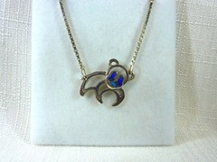 Vintage c1970’s -1990’s 925 Sterling Silver *167 AR Enamel Panda Necklace