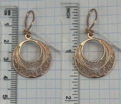 Very Rare USSR Vintage 14K 583 Rose Gold Openwork Dangle Earrings 5,35 g.