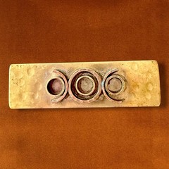 Mid Century Modern Brooch Gold Tone Geometric Brutalist Swirl Vintage
