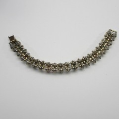 Vintage Egyptian Revival Bracelet Scarab Simulated Pearl CLASP METAL WEAR
