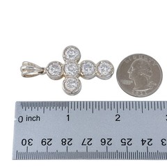 Vintage Sterling Silver 925 Cubic Zirconia Cross Pendant