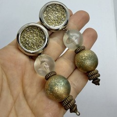Vtg 1980’s Etruscan Revival Resin Runway Statement Earrings Clip Avant-Garde