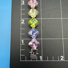 Vintage Suzanne Somers MultiColor Faceted/Square CZ 925 Silver Bracelet 7.5 in