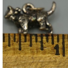 Vintage Sterling Silver Cat Charm Pendant 2.35g Textured Feline Jewelry