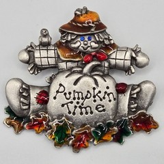 Thanksgiving 3PC Brooch Set Turkey Scarecrow Autumn Fall Polymer Clay Cute Fun
