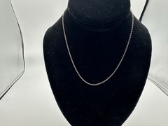 1.30g Vintage Sterling Silver 925 Delicate Cable Chain Necklace 15 in M
