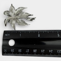 Gerry’s Silver Tone Leaf & Flower Brooch Pin Set Vintage Signed